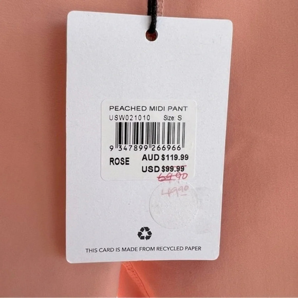 The Upside Peach Midi Leggings Rose Small NWT Yoga Classic Athletic Gym Workout - Picture 5 of 5